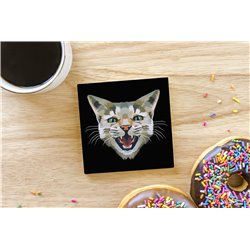 Tech Ceramic Coaster - 10cm  -  Cat (34)
