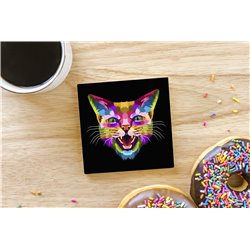 Tech Ceramic Coaster - 10cm  -  Cat (35)