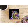 Tech Ceramic Coaster - 10cm  -  Cat (36)