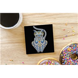 Tech Ceramic Coaster - 10cm  -  Cat (38)