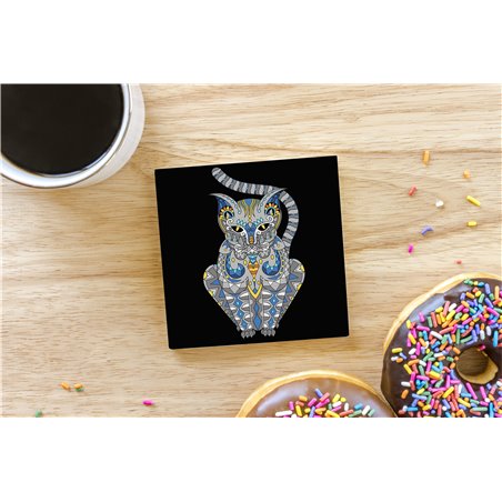 Tech Ceramic Coaster - 10cm  -  Cat (38)