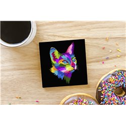 Tech Ceramic Coaster - 10cm  -  Cat (39)