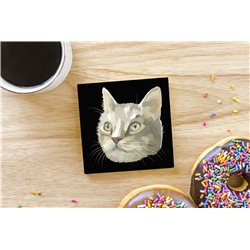 Tech Ceramic Coaster - 10cm  -  Cat (44)