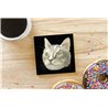Tech Ceramic Coaster - 10cm  -  Cat (44)
