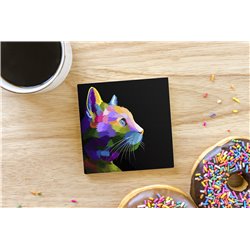 Tech Ceramic Coaster - 10cm  -  Cat (46)