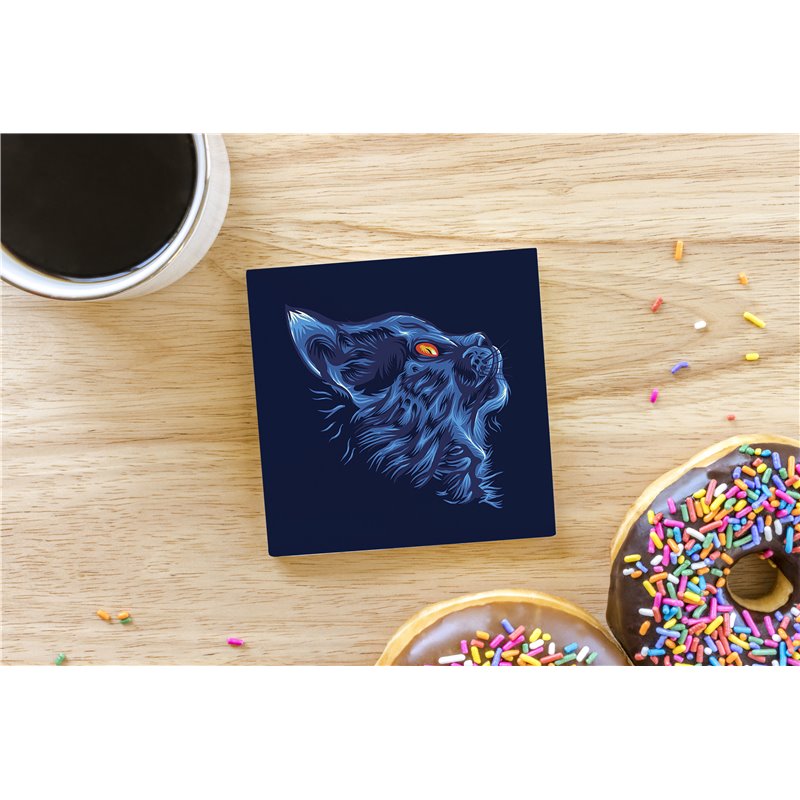 Tech Ceramic Coaster - 10cm  -  Cat (48)
