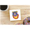 Tech Ceramic Coaster - 10cm  -  Cat (51)