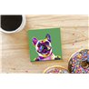 Tech Ceramic Coaster - 10cm  -  Dog (1)