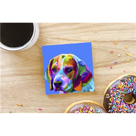 Tech Ceramic Coaster - 10cm  -  Dog (2)