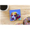 Tech Ceramic Coaster - 10cm  -  Dog (2)