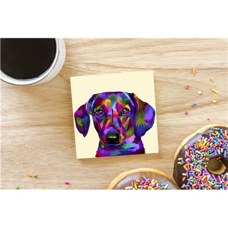 Tech Ceramic Coaster - 10cm  -  Dog (3)