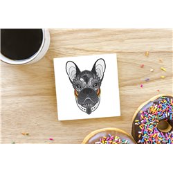 Tech Ceramic Coaster - 10cm  -  Dog (4)