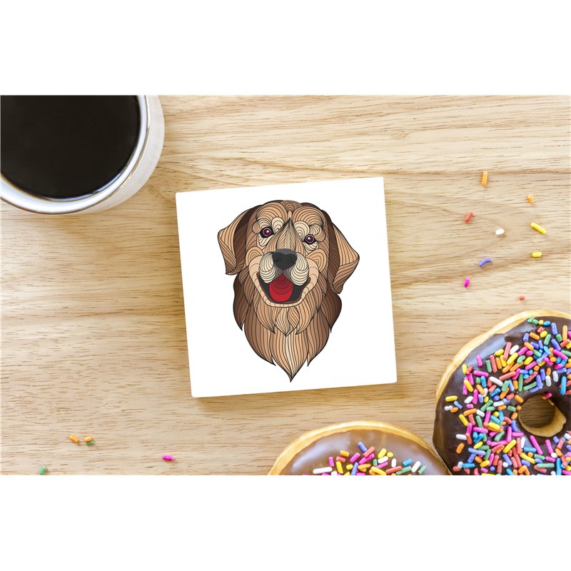 Tech Ceramic Coaster - 10cm  -  Dog (5)