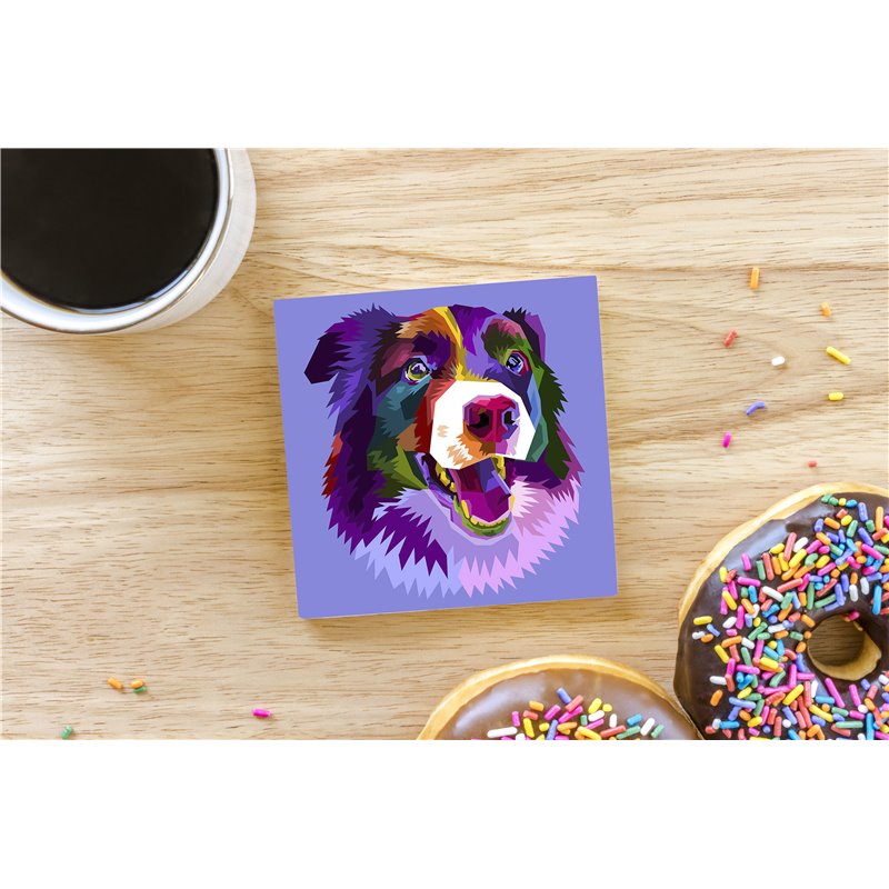 Tech Ceramic Coaster - 10cm  -  Dog (7)