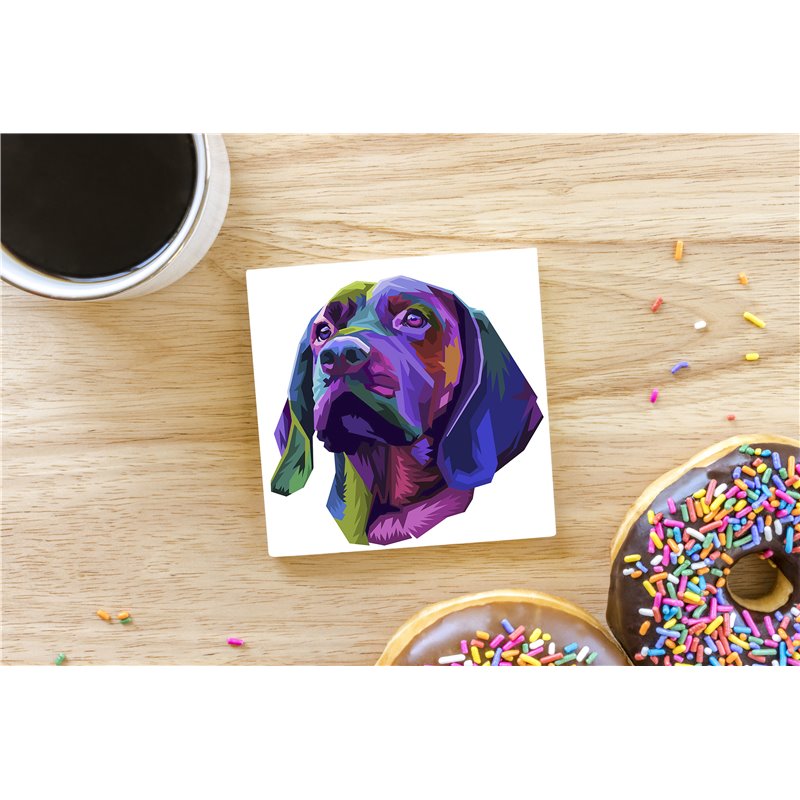 Tech Ceramic Coaster - 10cm  -  Dog (8)