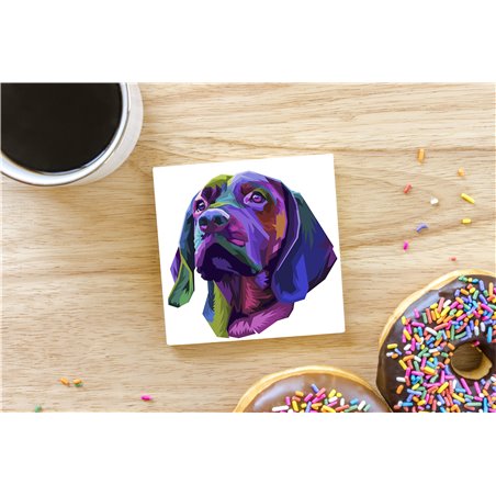 Tech Ceramic Coaster - 10cm  -  Dog (8)