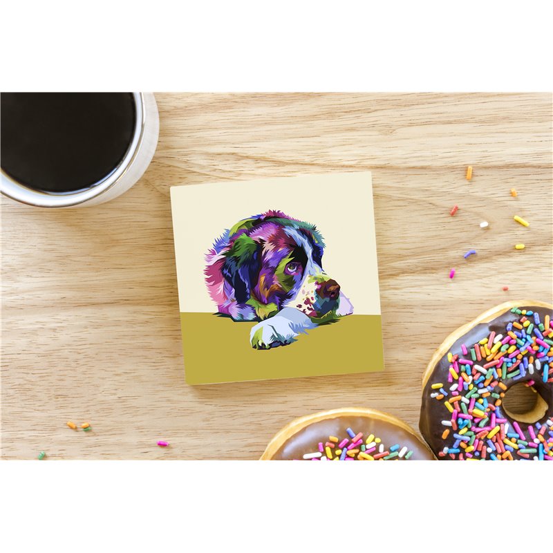 Tech Ceramic Coaster - 10cm  -  Dog (10)