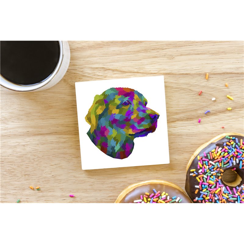 Tech Ceramic Coaster - 10cm  -  Dog (11)