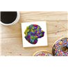 Tech Ceramic Coaster - 10cm  -  Dog (11)