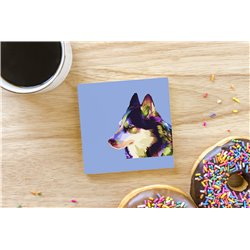 Tech Ceramic Coaster - 10cm  -  Dog (12)