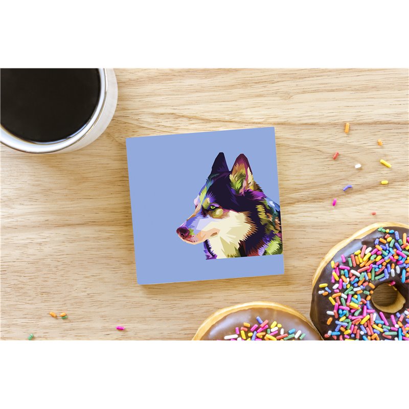 Tech Ceramic Coaster - 10cm  -  Dog (12)