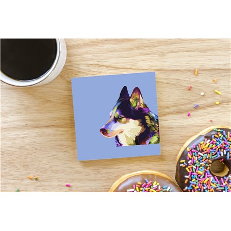 Tech Ceramic Coaster - 10cm  -  Dog (12)