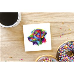Tech Ceramic Coaster - 10cm  -  Dog (13)