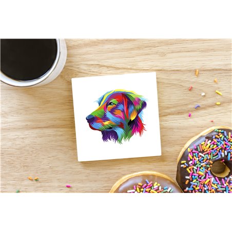 Tech Ceramic Coaster - 10cm  -  Dog (13)