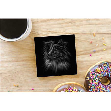 Tech Ceramic Coaster - 10cm  -  Dog (14)