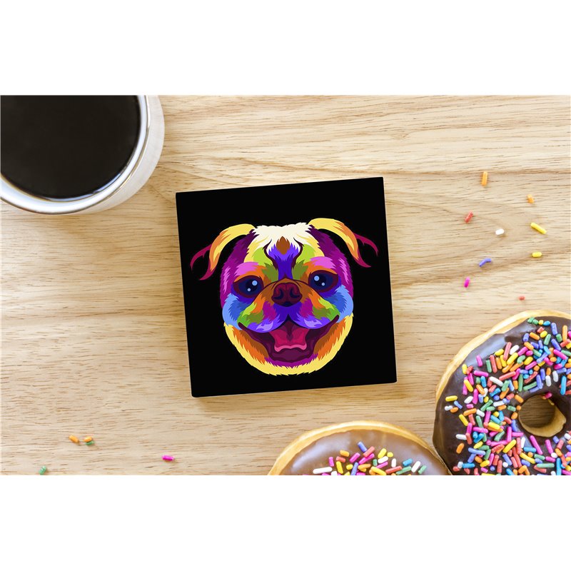 Tech Ceramic Coaster - 10cm  -  Dog (16)