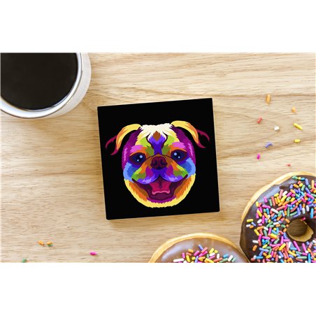 Tech Ceramic Coaster - 10cm  -  Dog (16)