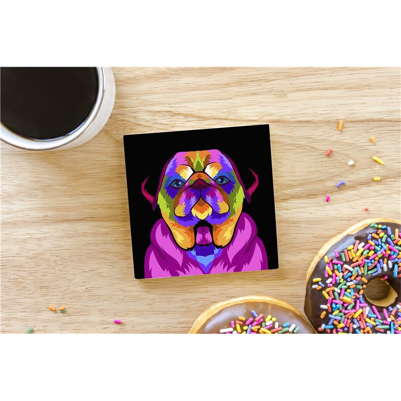 Tech Ceramic Coaster - 10cm  -  Dog (17)