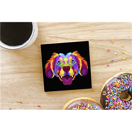 Tech Ceramic Coaster - 10cm  -  Dog (18)