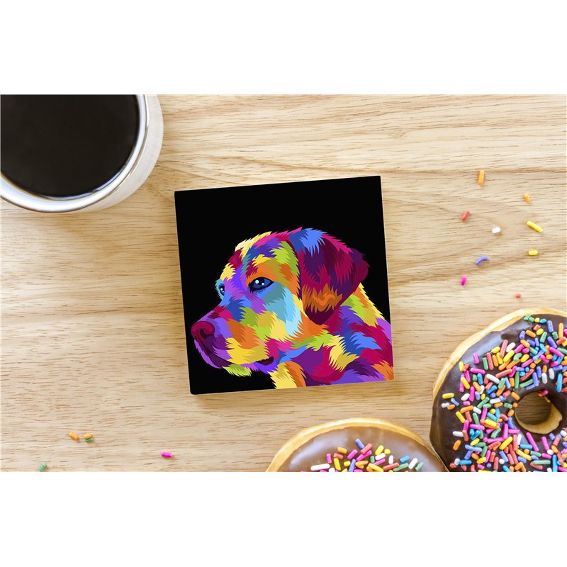 Tech Ceramic Coaster - 10cm  -  Dog (19)