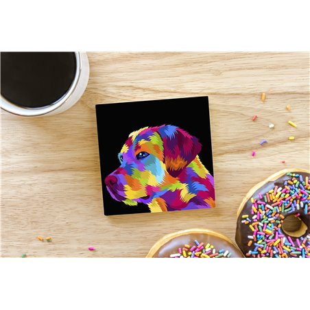 Tech Ceramic Coaster - 10cm  -  Dog (19)