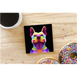 Tech Ceramic Coaster - 10cm  -  Dog (20)