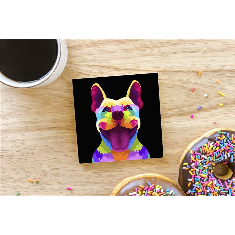 Tech Ceramic Coaster - 10cm  -  Dog (20)