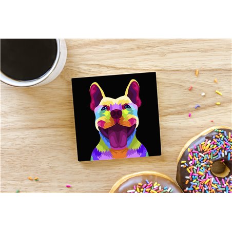 Tech Ceramic Coaster - 10cm  -  Dog (20)