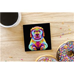 Tech Ceramic Coaster - 10cm  -  Dog (21)