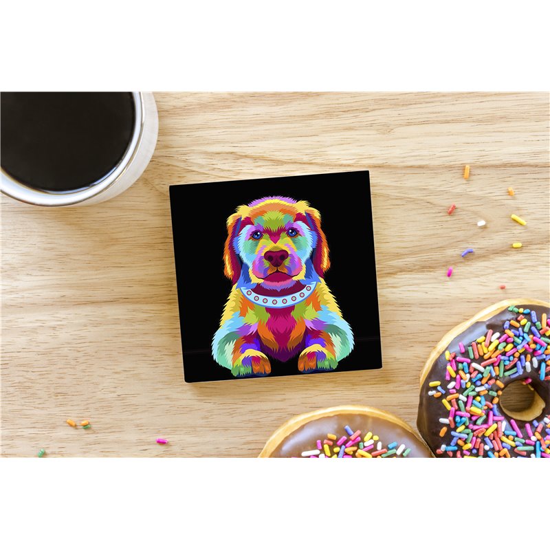 Tech Ceramic Coaster - 10cm  -  Dog (21)