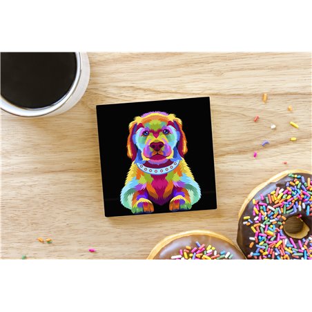 Tech Ceramic Coaster - 10cm  -  Dog (21)