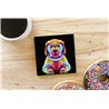 Tech Ceramic Coaster - 10cm  -  Dog (21)
