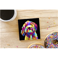 Tech Ceramic Coaster - 10cm  -  Dog (22)