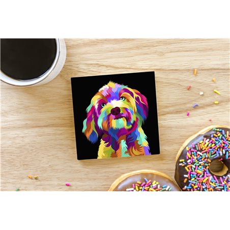 Tech Ceramic Coaster - 10cm  -  Dog (22)