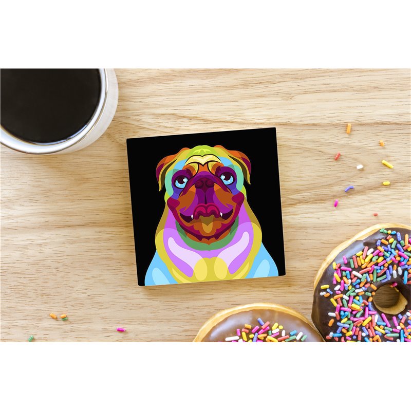 Tech Ceramic Coaster - 10cm  -  Dog (23)