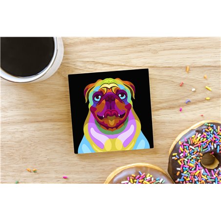 Tech Ceramic Coaster - 10cm  -  Dog (23)