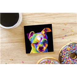 Tech Ceramic Coaster - 10cm  -  Dog (24)
