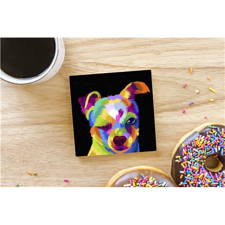 Tech Ceramic Coaster - 10cm  -  Dog (24)