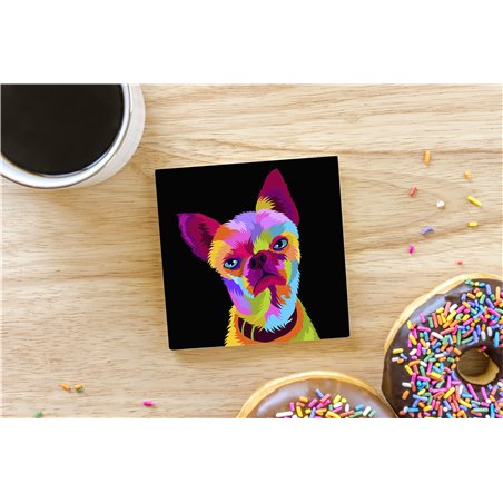 Tech Ceramic Coaster - 10cm  -  Dog (26)