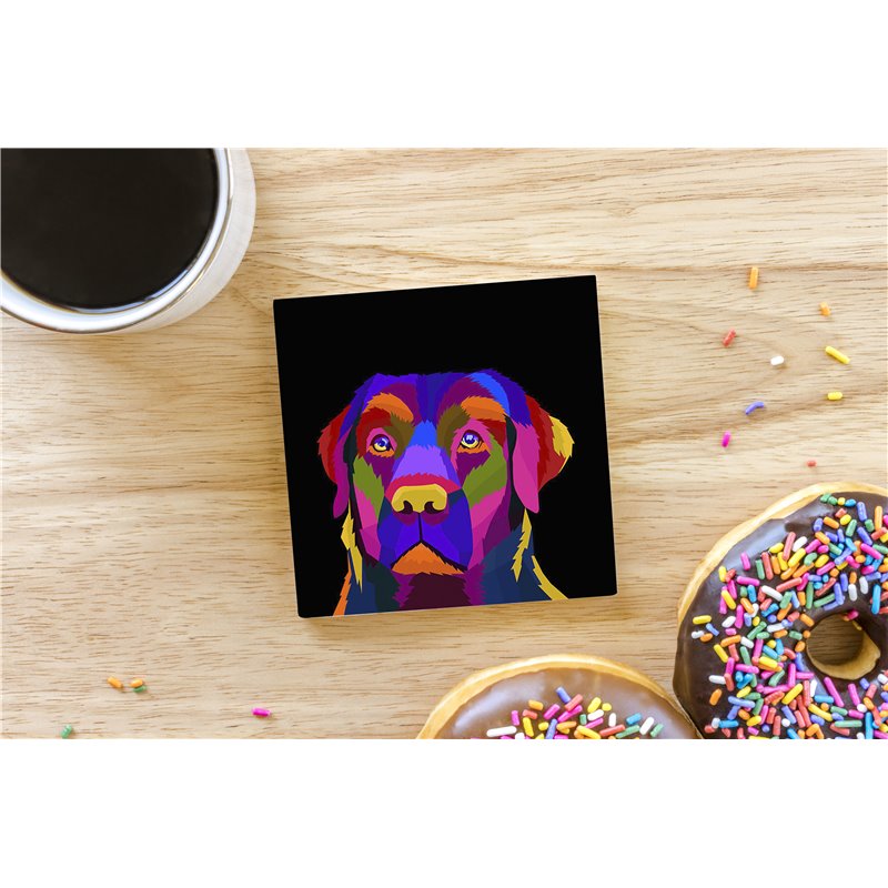 Tech Ceramic Coaster - 10cm  -  Dog (27)